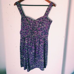 purple patterned dress WITH POCKETS